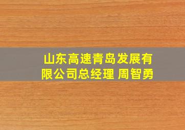 山东高速青岛发展有限公司总经理 周智勇